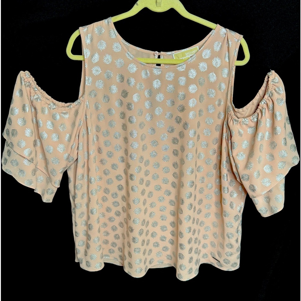 NEW *MICHAEL KORS* Cold Shoulder Plus 2x Light Pink Silver Boutique Rosewater
